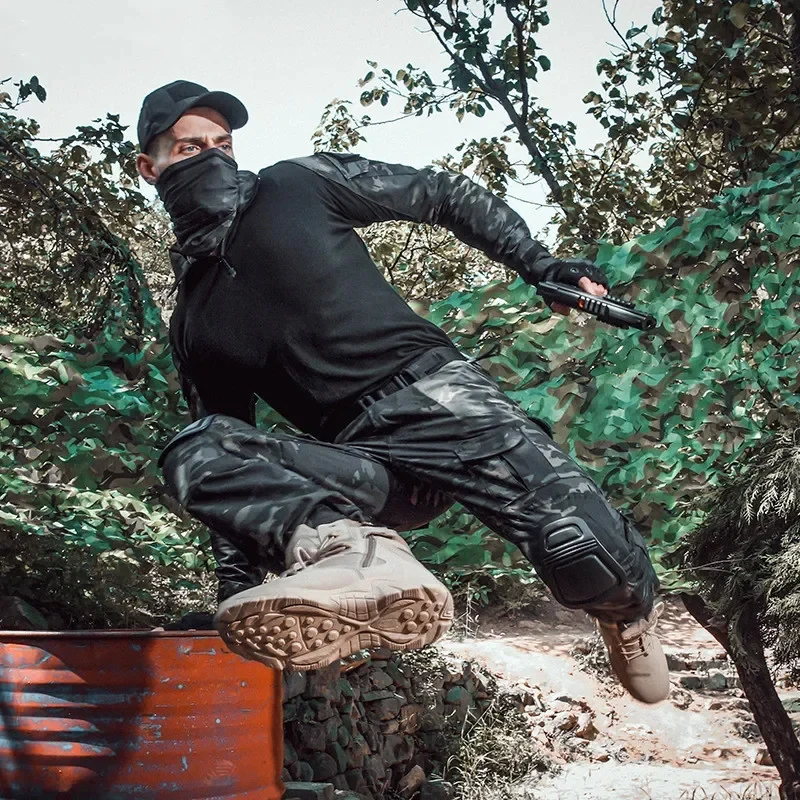 Tactical Suits Military Uniform Suits Camo Hunting Shirts Cargo Pants with Pads Airsoft Paintball Hunting Clothes Sets Outdoor