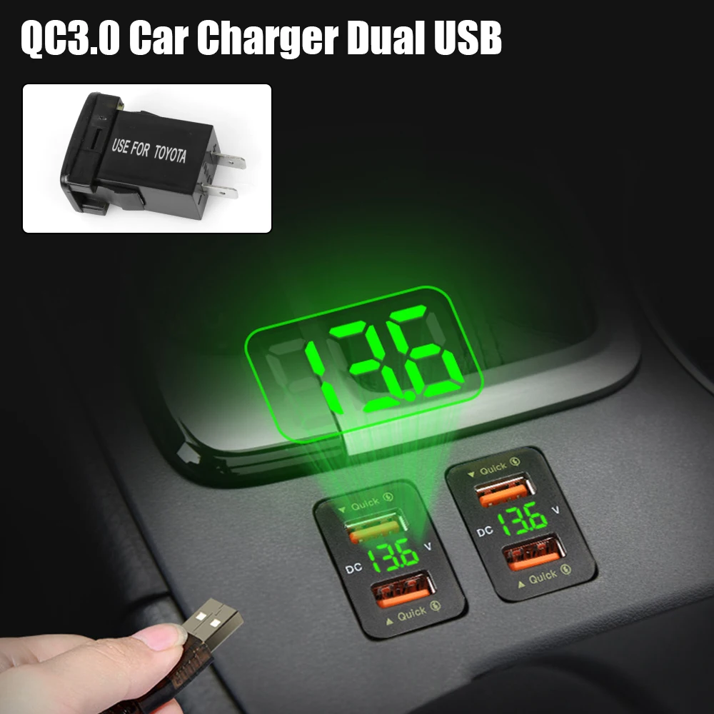 Chargeur USB pour voiture avec indicateur de tension sur