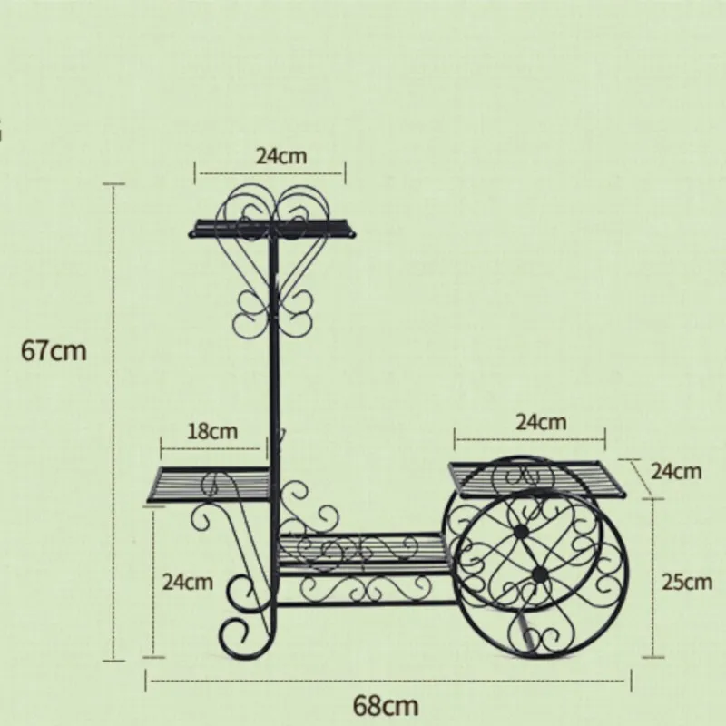 OMGD Flower Stand Iron Art Green Multi-storey Living Room Assembly Flower Stand Balcony European Style Indoor