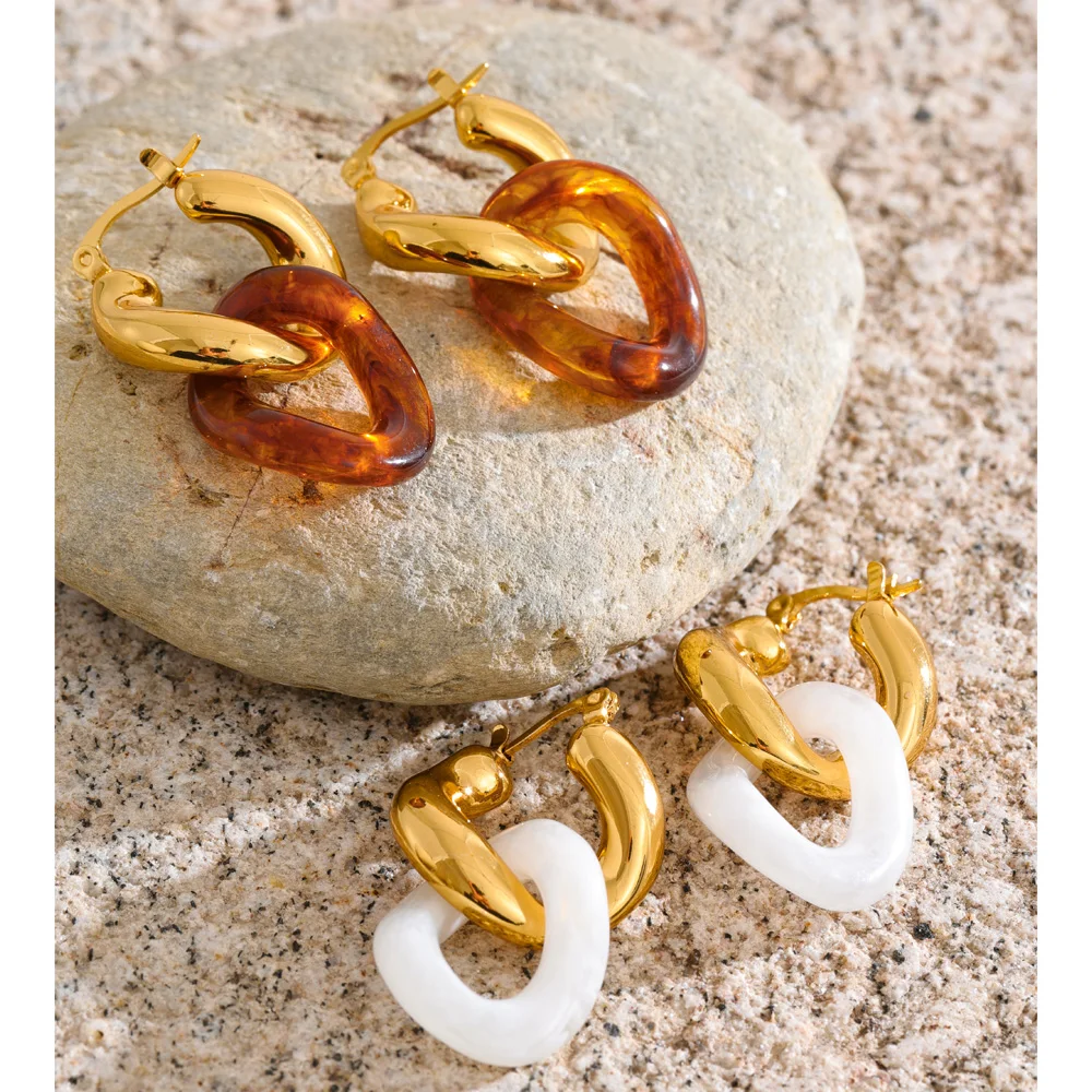 Yhpup Twisted Drop Hoop Earrings Women