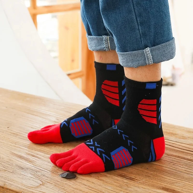 Sport Toe Socks - Compression Cotton, Sweat-Absorbing, Deodorizing,