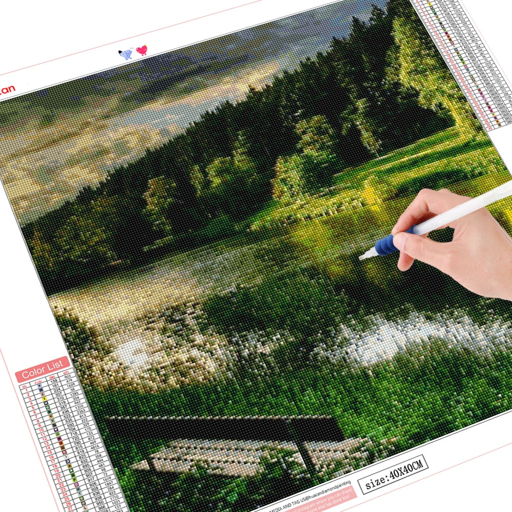 HUACAN 5D DIY Diamond Painting Nature Landscape Full Square/Round Drill Diamond Embroidery River Needlework Home Decor diamond painting diamond art painting kit diamond painting set