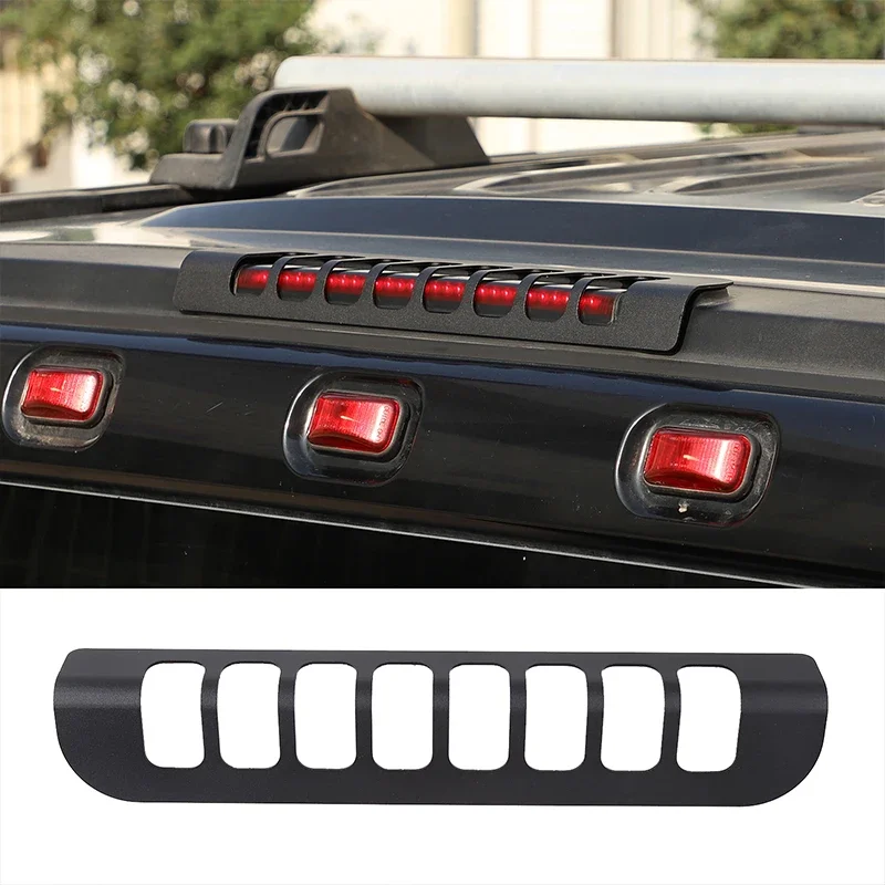 

For Hummer H2 2003 2004 2005 2006 2007 2008 2009 Aluminium alloy Black Car High Brake Light Cover Trim sticker Car Accessories