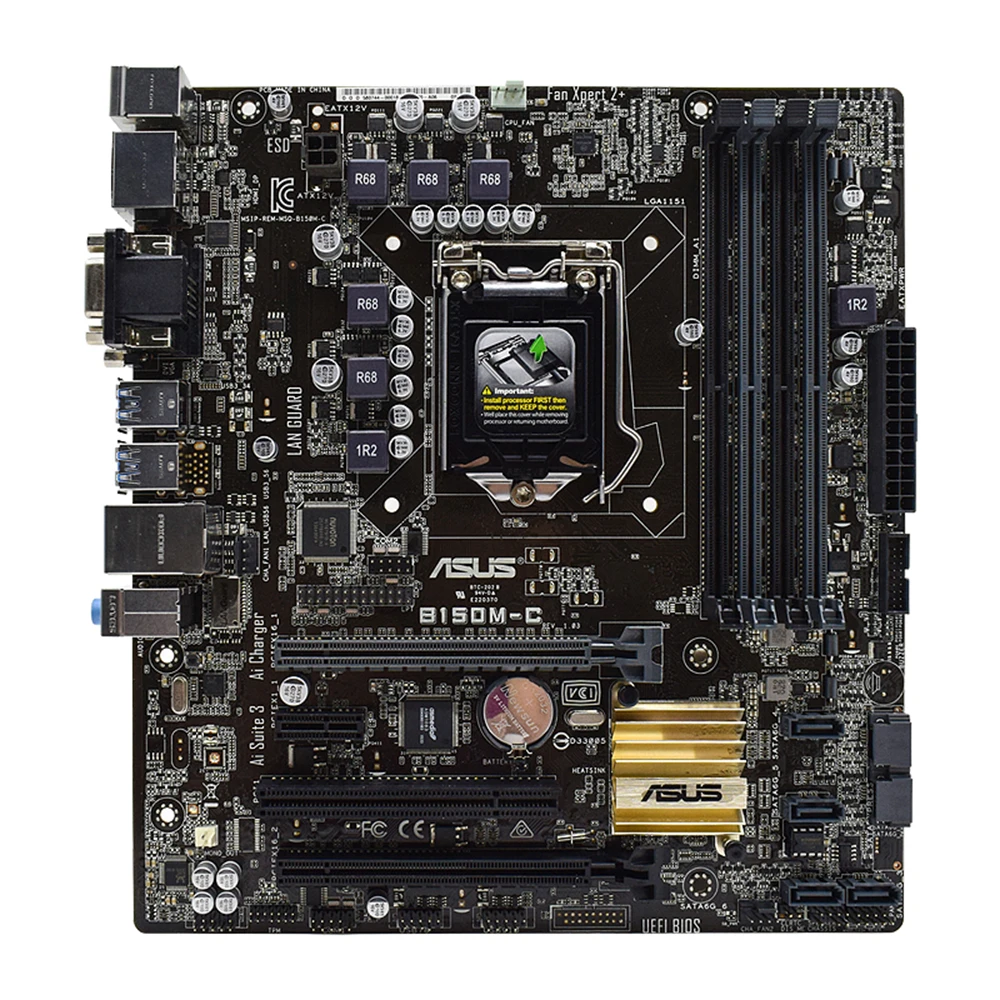 Description Picture 4 of itemAsus B150M-C + i3 6100, Used LGA 1151 Motherboard and CPU Combo, Supports Intel 6th Gen Core, 4x DIMM Max. 64GB, ATX Mainboard