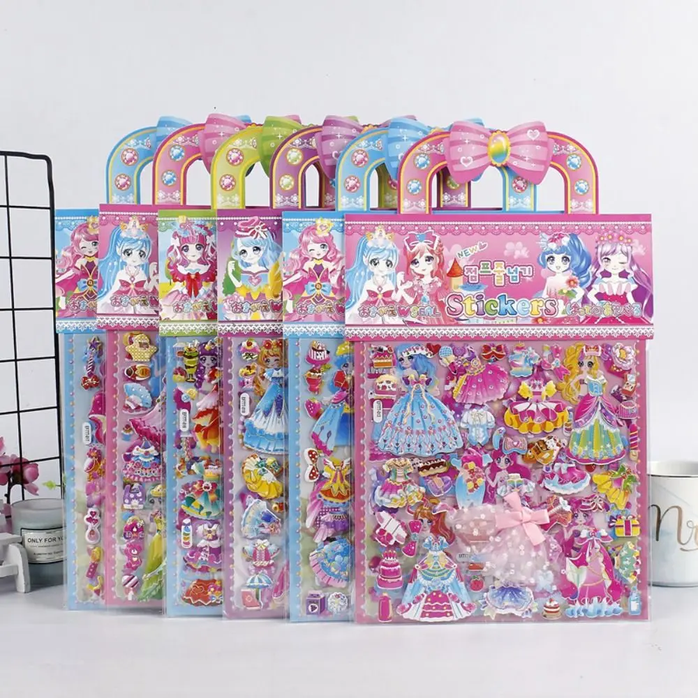 

2 листа/пакет Kawaii стерео пузырьковая наклейка принцесса платье забавная DIY 3D наклейка из пены милые наклейки в подарок