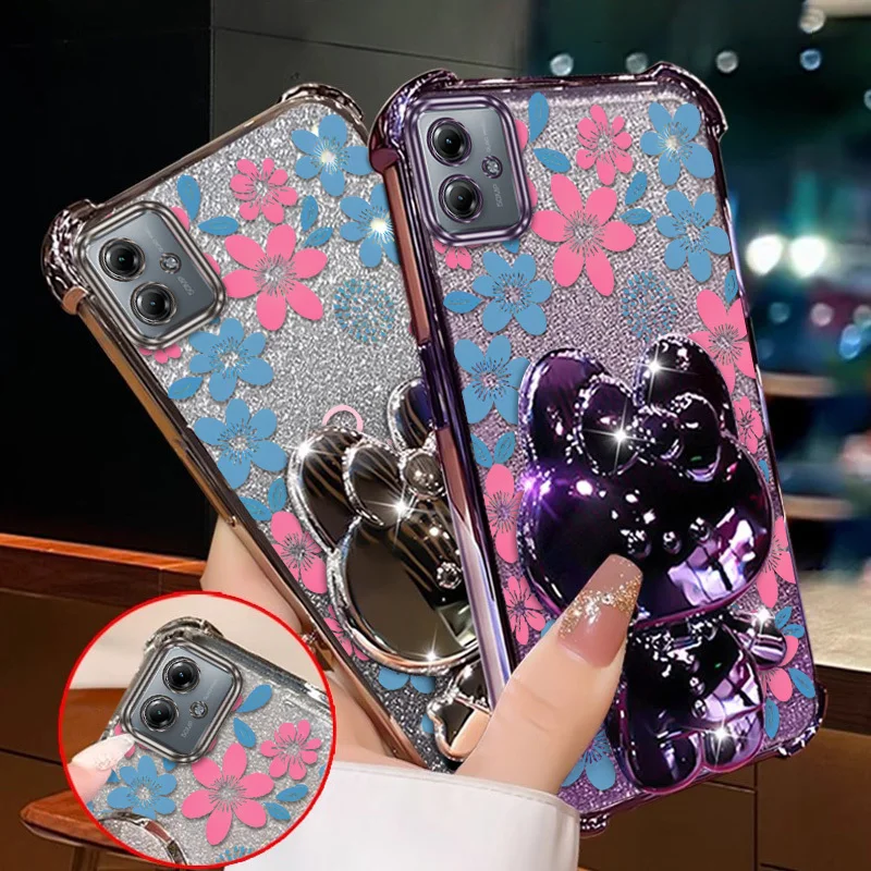 Vibrant Floral Phone Case Set with Lanyard and Stand – 3 Pack