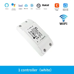 Smart Home WiFi Relay Switch for Wireless Voice Control and Timer Functions (WHITE)