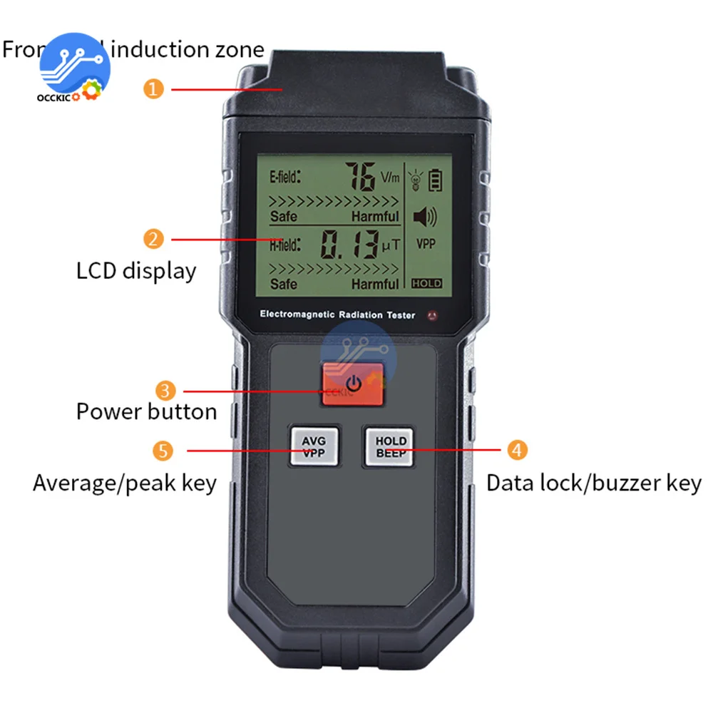 

ET825 Electromagnetic Field Radiation Detector Tester Emf Meter Rechargeable Handheld Portable Counter Emission Dosimeter
