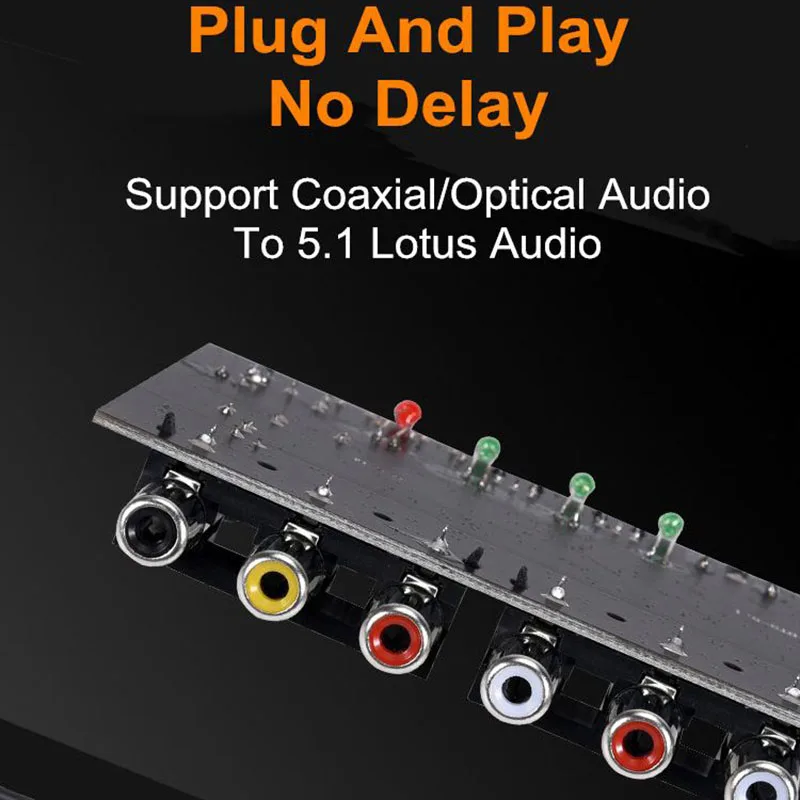 Placa de Decodificação para Home Theater Módulo Dac 5.1 Canais Ac3 Pcm Óptica Digital Dts Rca Hifi Áudio Estéreo Decodificador Amplificador - Image 4