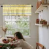 ZEDLIYU Valances for Windows Kitchen Living Room Small Window Valance Yellow Stripe for Kitchen Living Bedroom 1 Panel 6