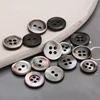 10pcs 10/11.5mm Natural Shell Sewing Buttons Black Mother of Pearl Round Shell Thin Edge Button For DIY Shirt Cuff Accessories 1