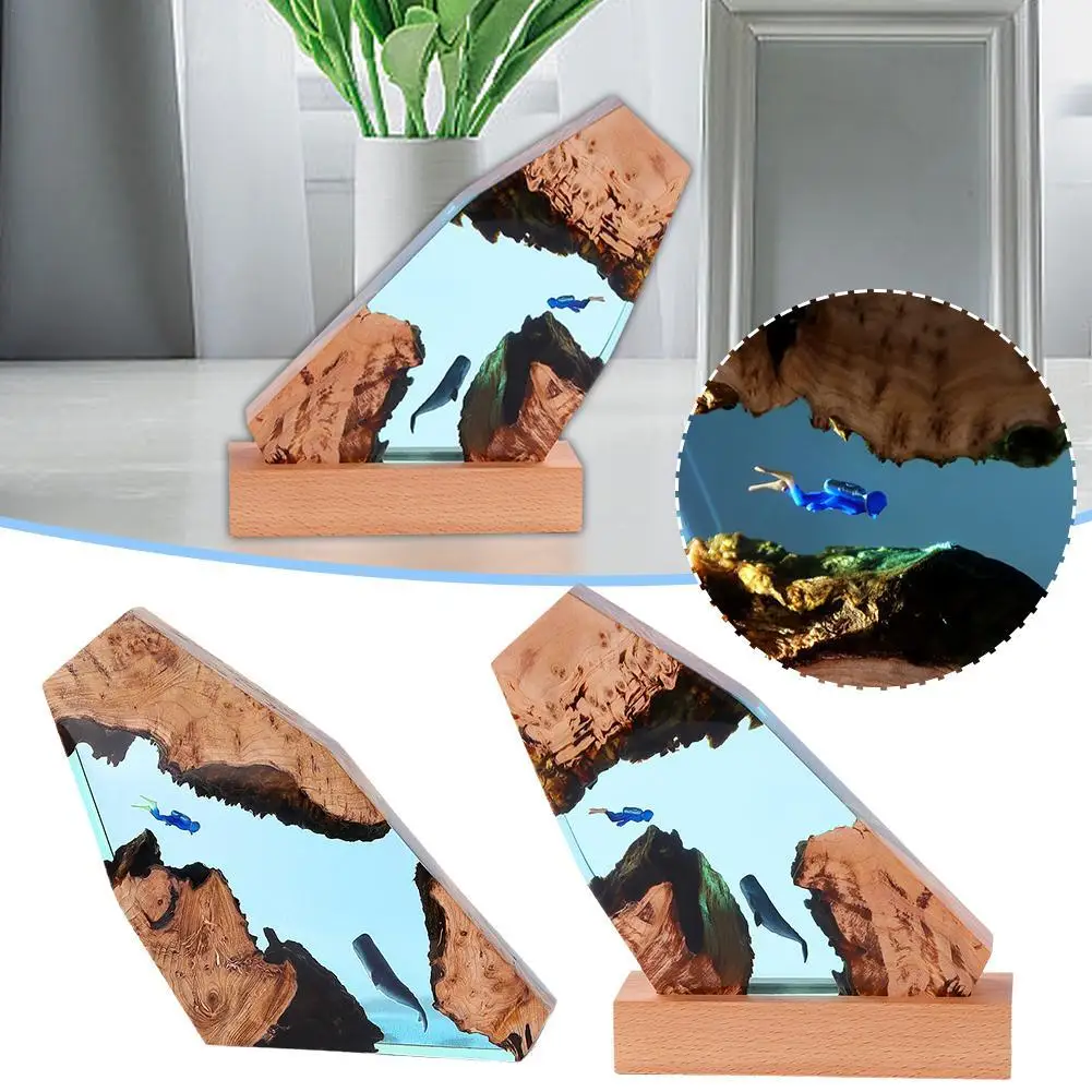 

Cavern Whale Diver Tabletop Decoration Marine Art