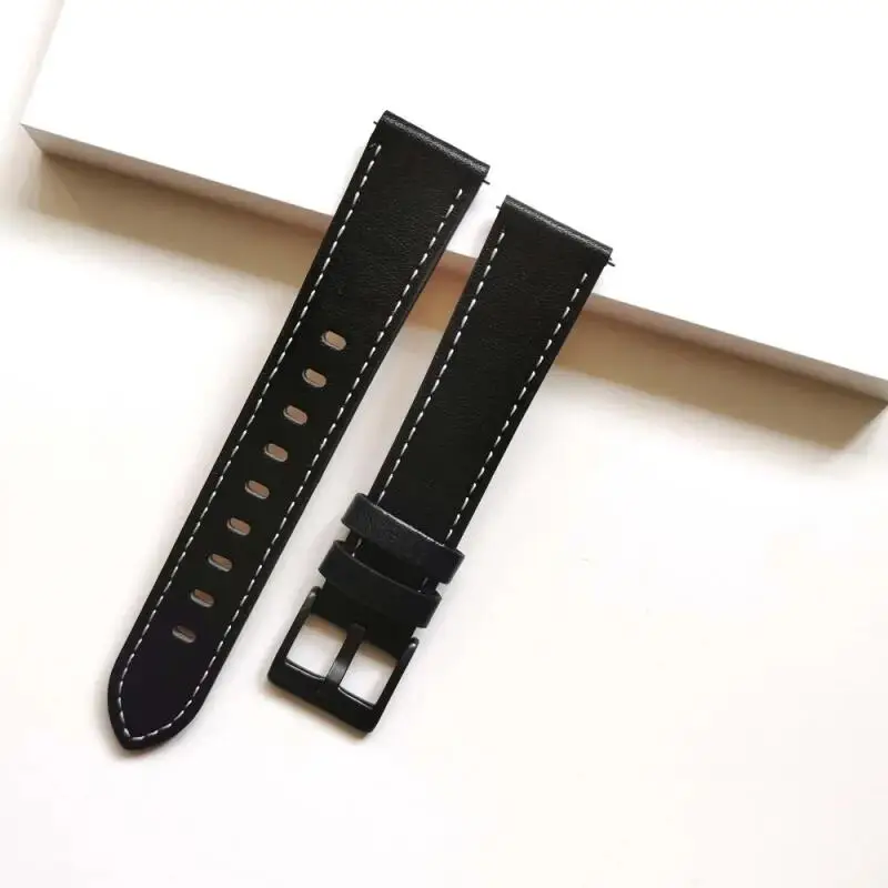 Premium Genuine Leather Watch Strap, Universal Fit, 22mm/20mm Adjustable Band
