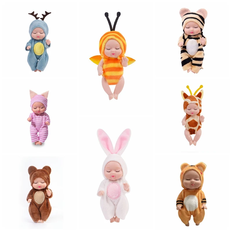 12cm Sleep Baby Doll Cute Animal Baby Doll With Clothes 4.5