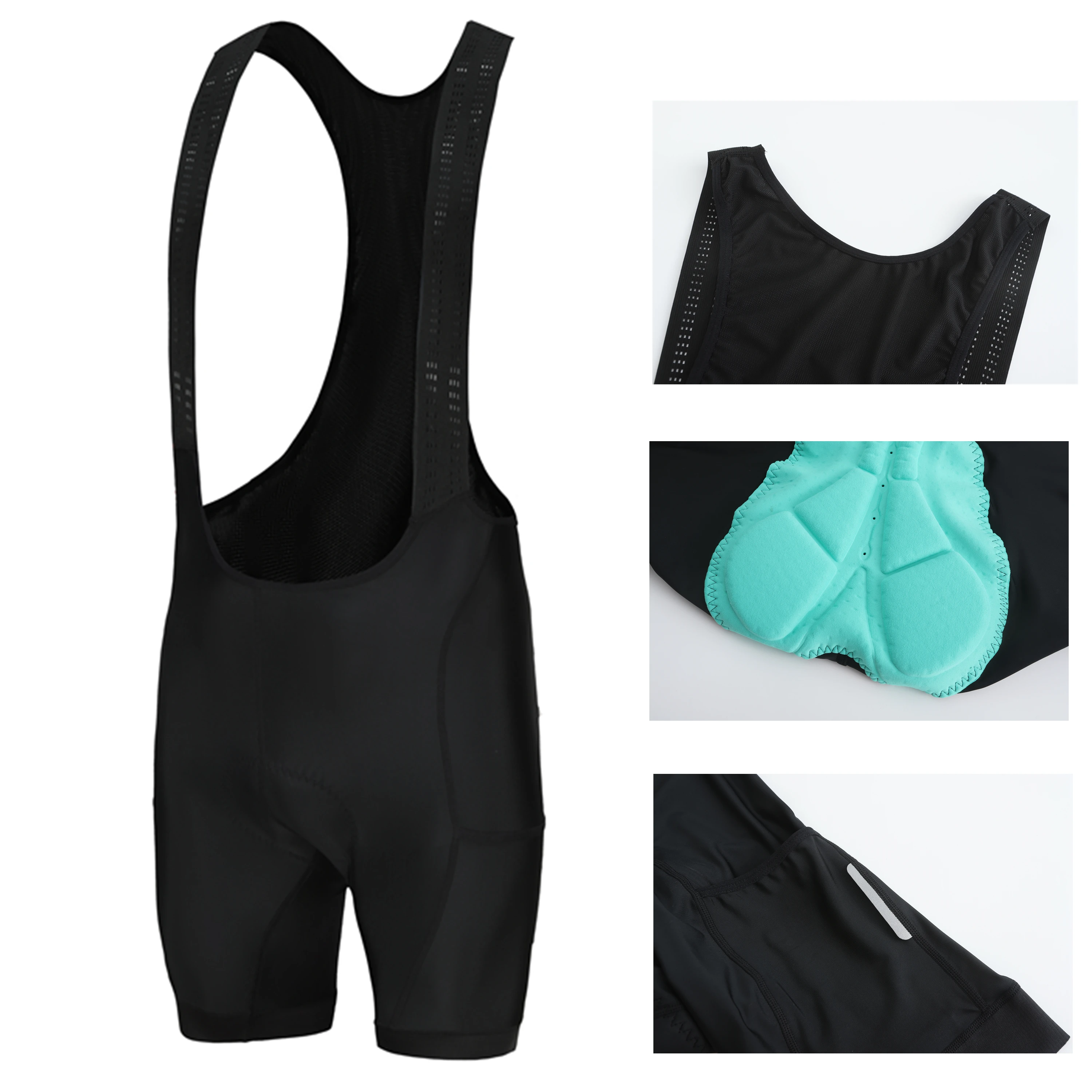 Rsantce 2 Pockets Cycling Bibs Shorts Summer Men's Bicycle Bib Pants Gel Padded Pro Lycra Mtb Bike Tights Clothing