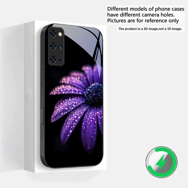 Purple Rose Floral Magsafe Glass Phone Case