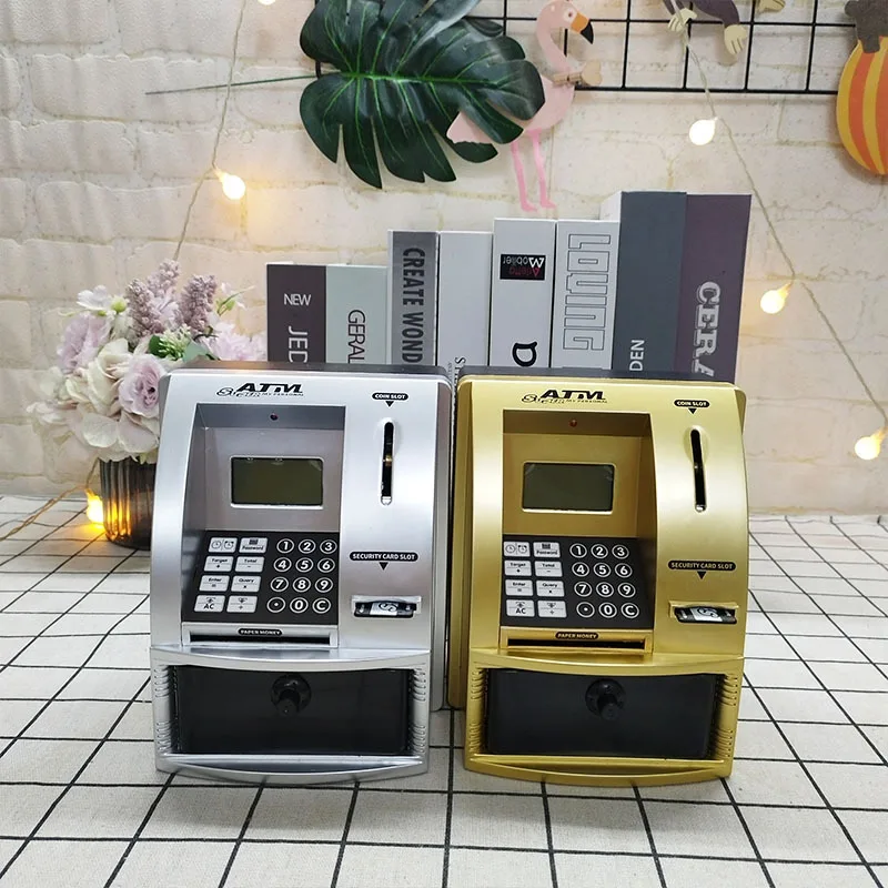 Automated ATM Machine With Card, Real Money Saving piggy bank, Cashier Adult, Digital Alarm Clock, Real Estate Bank 3