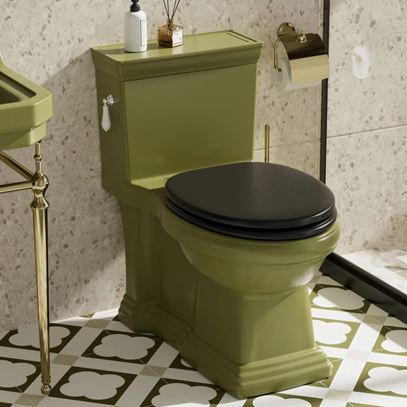 

Cullen grass green retro toilet American toilet siphon toilet personality creative classical household toilet