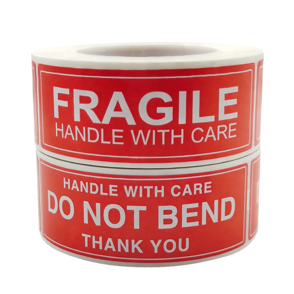

Handle with Care Fragile Shipping Box Kraft Opp Bag Packaging Adhesive Washi Tape Stickers Packing Paper Lable Seal Tag Use
