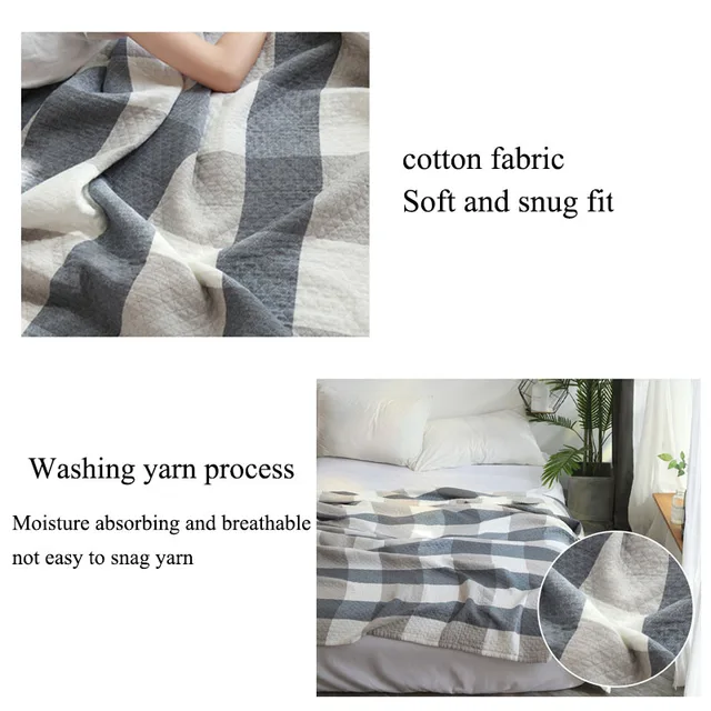 washed cotton towel quilt three-layer gauze thin summer cool quilt Skin-friendly breathable machine-wash nap blanket 4