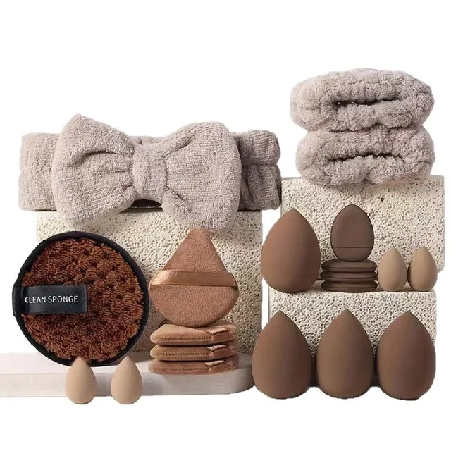 Ensemble de maquillage de 33 pièces, comprenant des éponges de beauté de différentes tailles pour une application de maquillage impeccable et un démaquillage complet. 3 Ensemble de maquillage de 33 pièces, comprenant des éponges de beauté de différentes tailles pour une application de maquillage impeccable et un démaquillage complet. 3