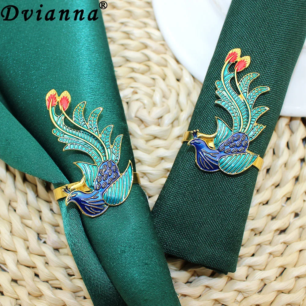 6Pcs New Phoenix Bird Napkin Ring Holders for Wedding Party Christmas 6pcs-new-phoenix-bird-napkin-ring-holders-for-wedding-party-christmas