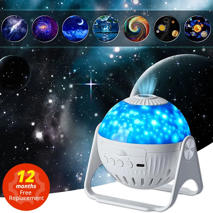 Proyector LED Sky and Star, Proyector Galaxy, Proyector Planetario con  Control Remoto, Luz Nocturna con Altavoz Bluetooth, Ruido Blanco y  Estrellas, Apto para Decoración Infantil