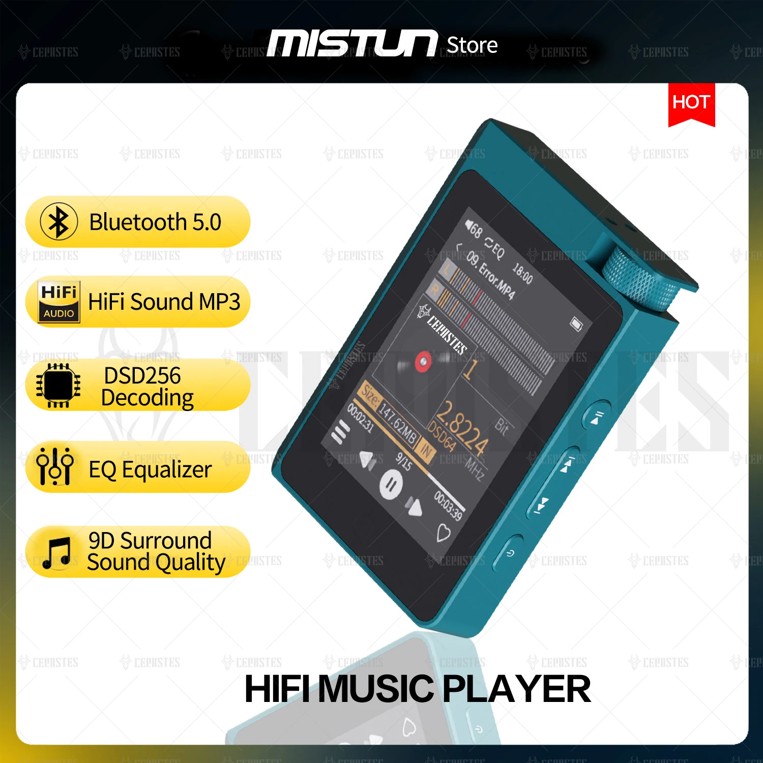 2022 New HiFi Player Bluetooth 5.0 MP3Player Support EQ Equalization