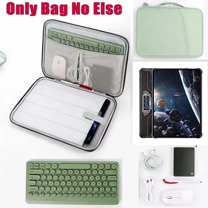 Waterproof Multi-Pocket Tablet Storage Bag with Handle and Zip Pouch