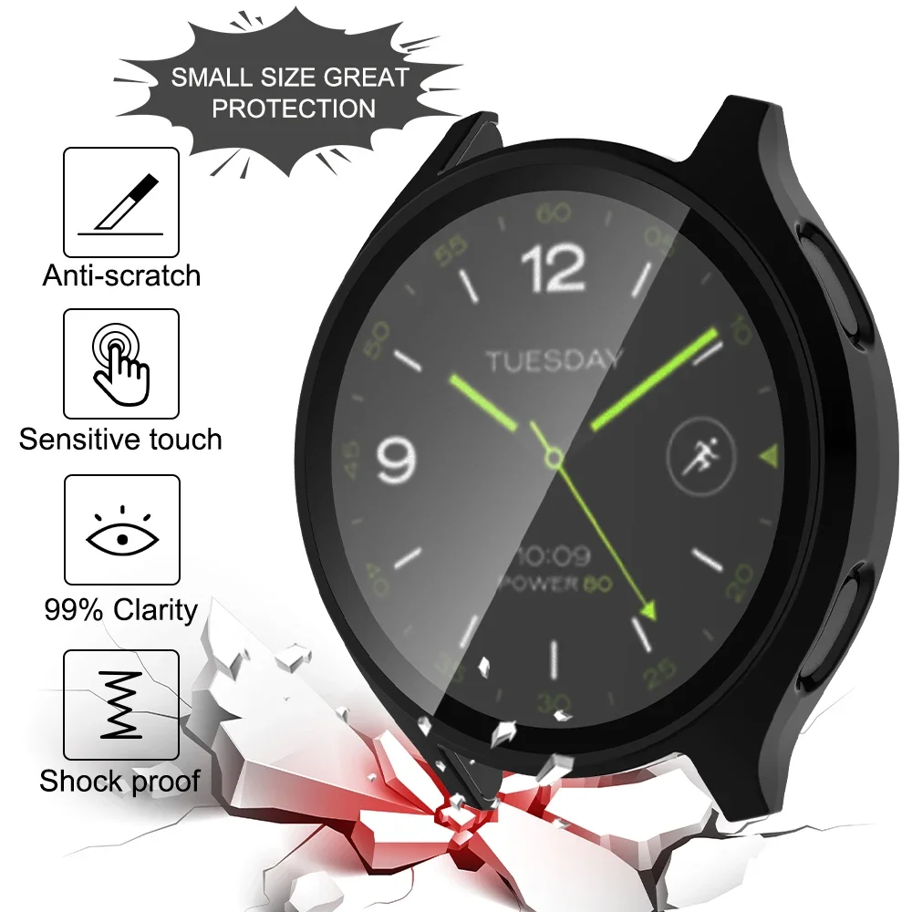 PC Case+Glass for Xiaomi Watch 2 Smart Watch Screen Protector watch screen protector case watch accessories watch screen protector watch case watch protective case watch cover watch protective cover bumper protective case All-around Bumper Protective Shell For XiaoMi Watch2 Accessories