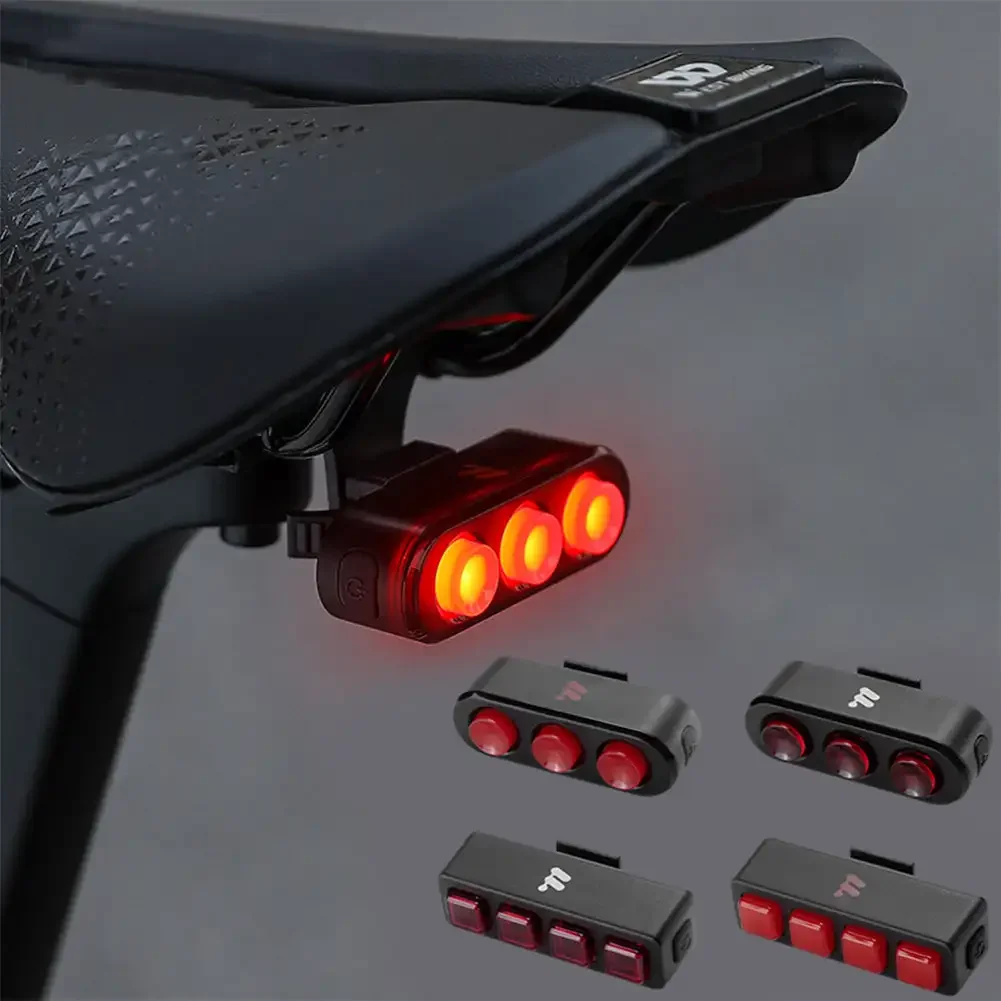 Smart Brake Bicycle Rear Light Auto on/Off Stop Signal Brake Road Bike LED Taillight Type-C Charge MTB Cycling Safety Flash Lamp