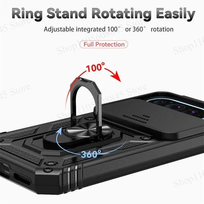 Heavy Duty Shockproof Magnetic Case with Ring Car Holder Rugged Protect Cover