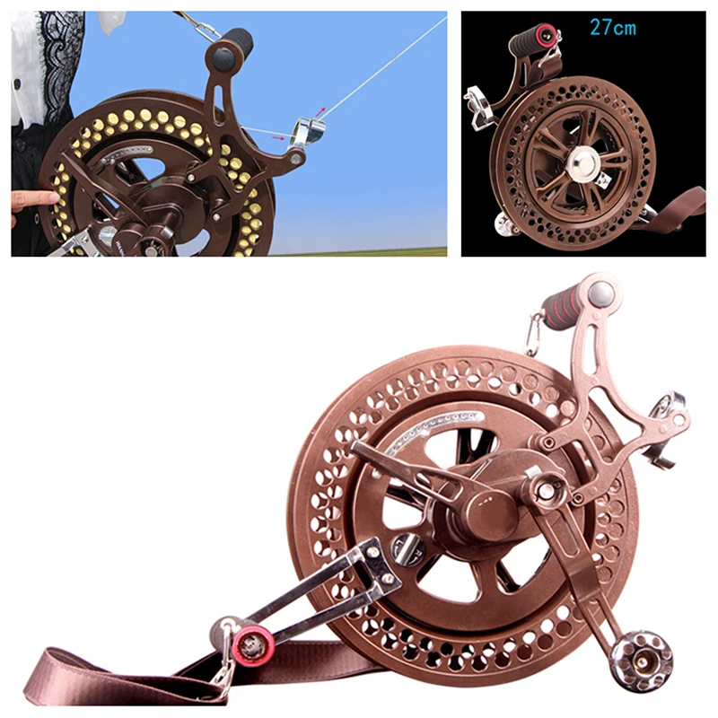 

free shipping 27cm giant kite reel for adults kites wheel alloy anti-reverse speed change wire brake professional kites windzak