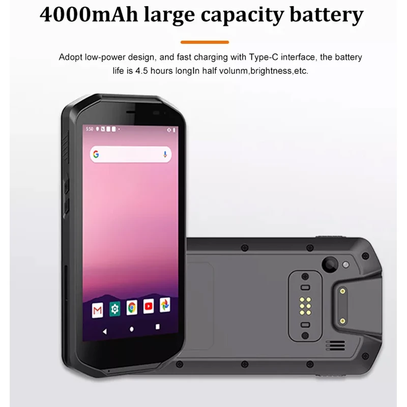 

5'' Android 9.0 GMS Handheld Terminals Data Collectors with 2D QR Code Scanner 1D Laser Scanner NFC RFID Reader 4G PDAs