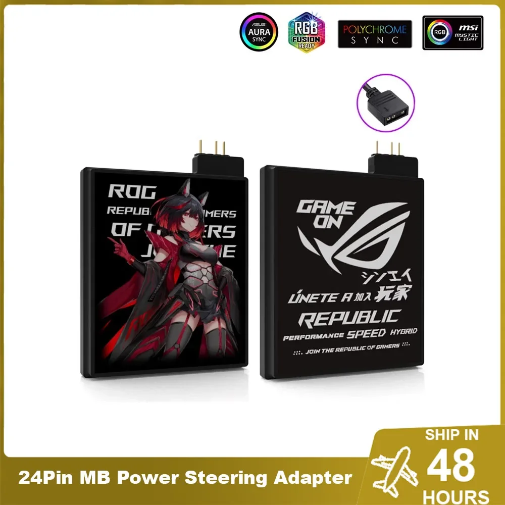 Adaptador de Direção Personalizado da Placa-mãe Atx 24pin Modding do pc do Sync do Conector 5v Argb Aura da Transferência do Ângulo Direito do Psu do Computador