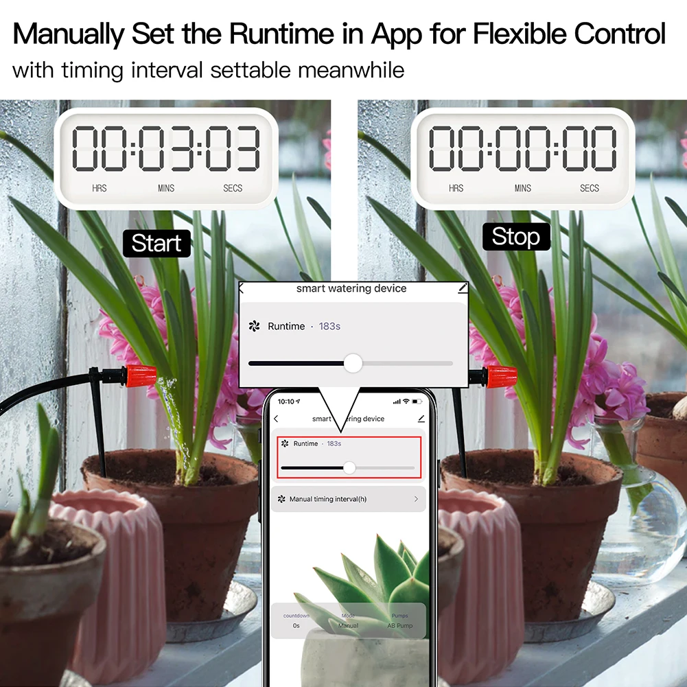 Description Picture 6 of itemWiFi Tuya Smart Watering Machine Automatic Micro-drip Irrigation System Plants Controller System Irrigation Tool Alexa Google