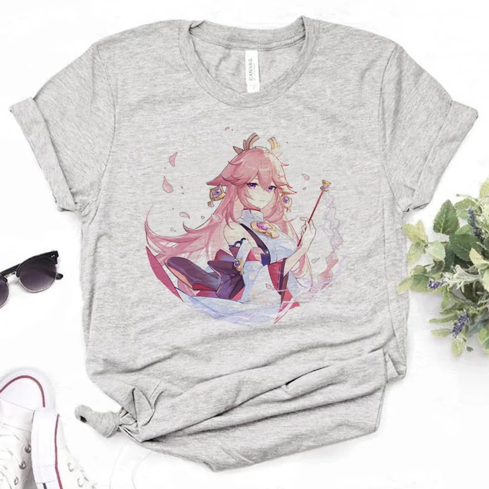 

Yae Miko top women summer graphic manga top female streetwear clothes