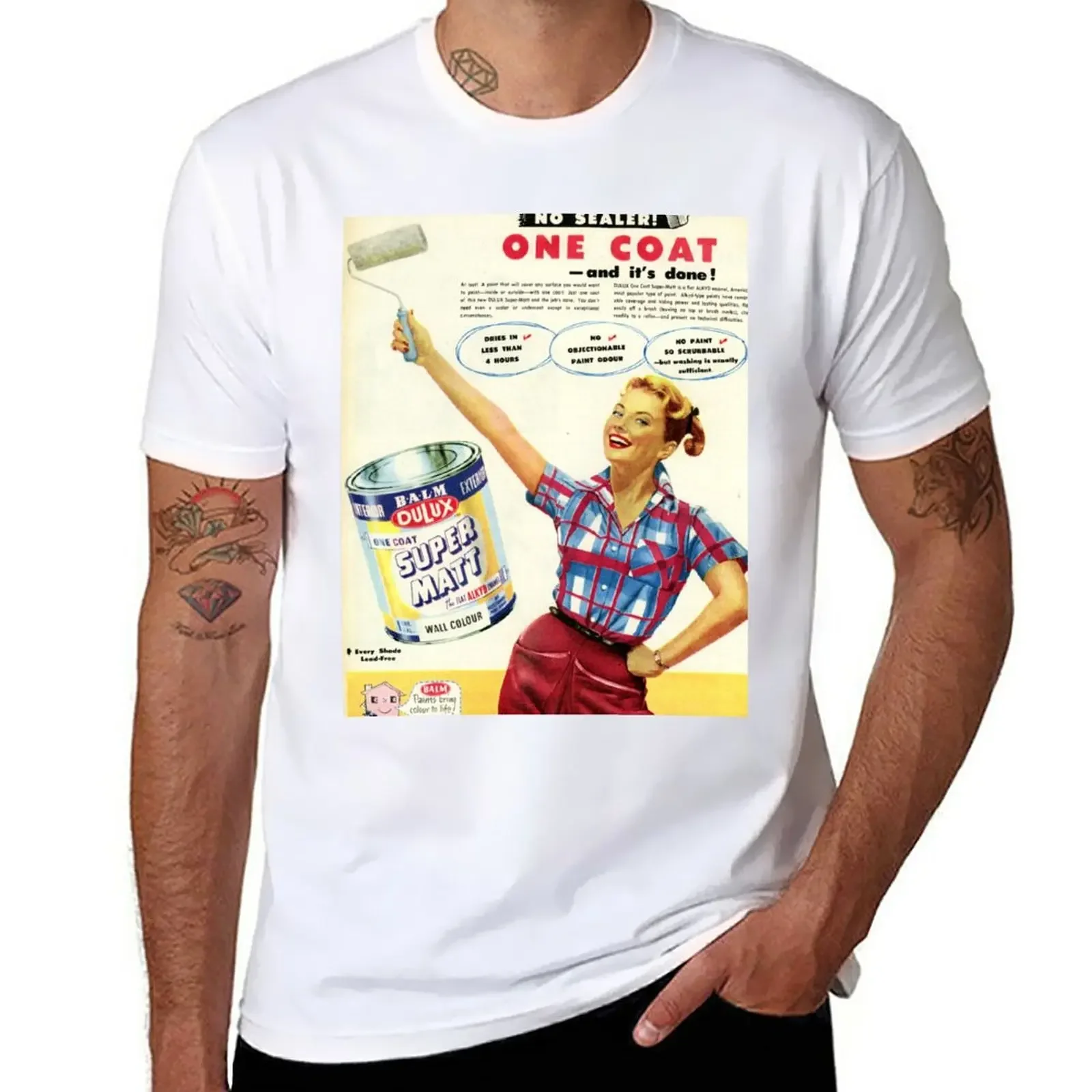 

1950s Dulux Paint. Retro Advert T-Shirt summer clothes summer tops mens big and tall t shirts