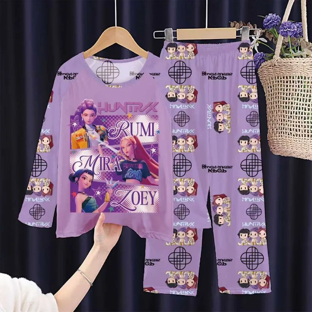 Children's Pajamas Set Full Sleeve Cartoon Kpop Demon Hunters Girls Pajama Middle Kids Homewear Boys Clothes Set Pijamas Infanil Sb83b29950cdc42bcaf039d5ac808c0b0B
