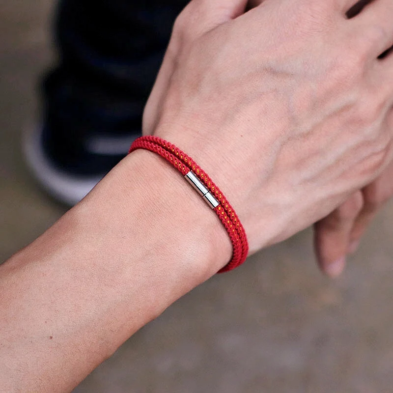 Stainless Steel Red Rope Unisex Bracelet