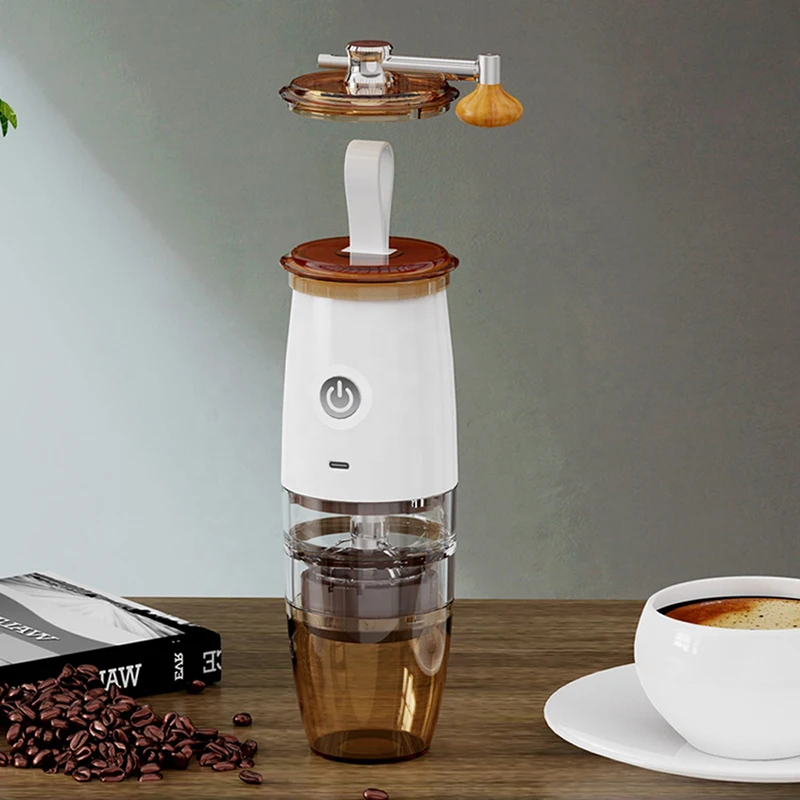 Molinillo de café portátil, molino de rebabas eléctrico/Manual, 2 en 1,  Mini máquina de café multifuncional, 5 modos para viajes, molienda de café  - AliExpress