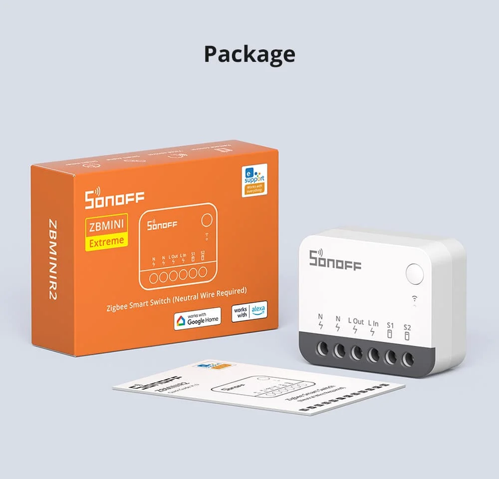 ZBMINIR2 Extreme Zigbee Smart Switch Detach Relay External Switch Remote Control