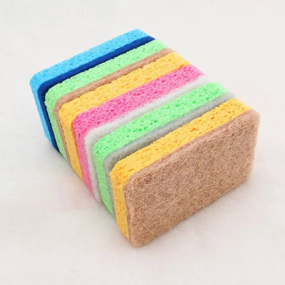 

Cleaning Tools Scourer Wooden Pulp Cotton Decontamination Kitchen Supplies Cleaning Cloth Scouring Pads Dishwashing Sponges