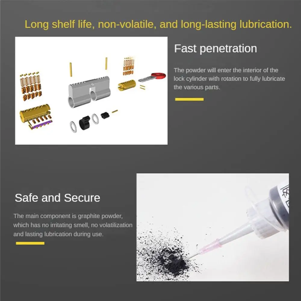 Long-term Use Graphite Lubricating Powder Moisture-proof Locksmith Tools Lock Cylinder Lubricant Padlock Lubrication Safe graphite powder lubricant graphite lubricant locksmith tools