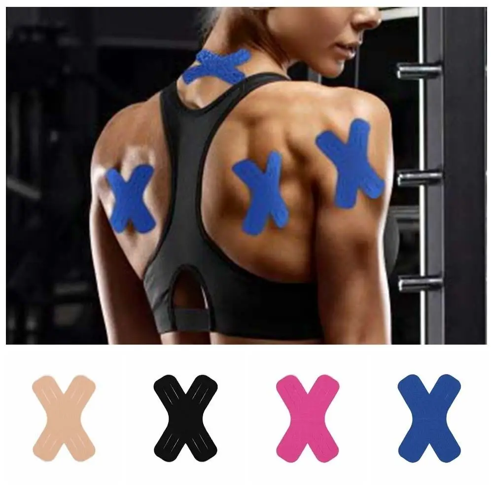 

5Pcs/set Muscle Support for Gym Fitness Bandage Chest Patch Tape Athletic Recovery X Shaped Elastic Tape Elbow Knee Pads