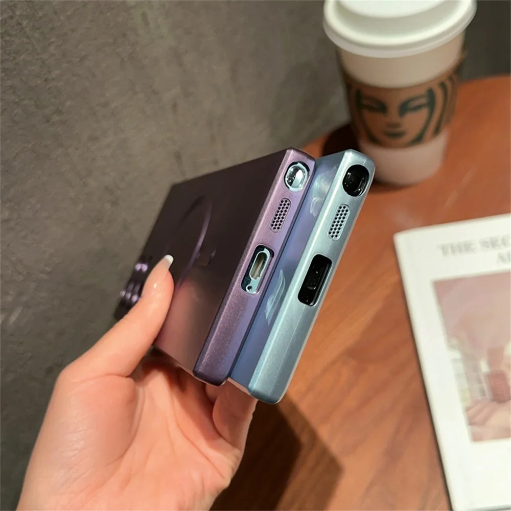 Elegant Metal-Tone Silicone MagSafe Phone Case – Premium Soft Cover