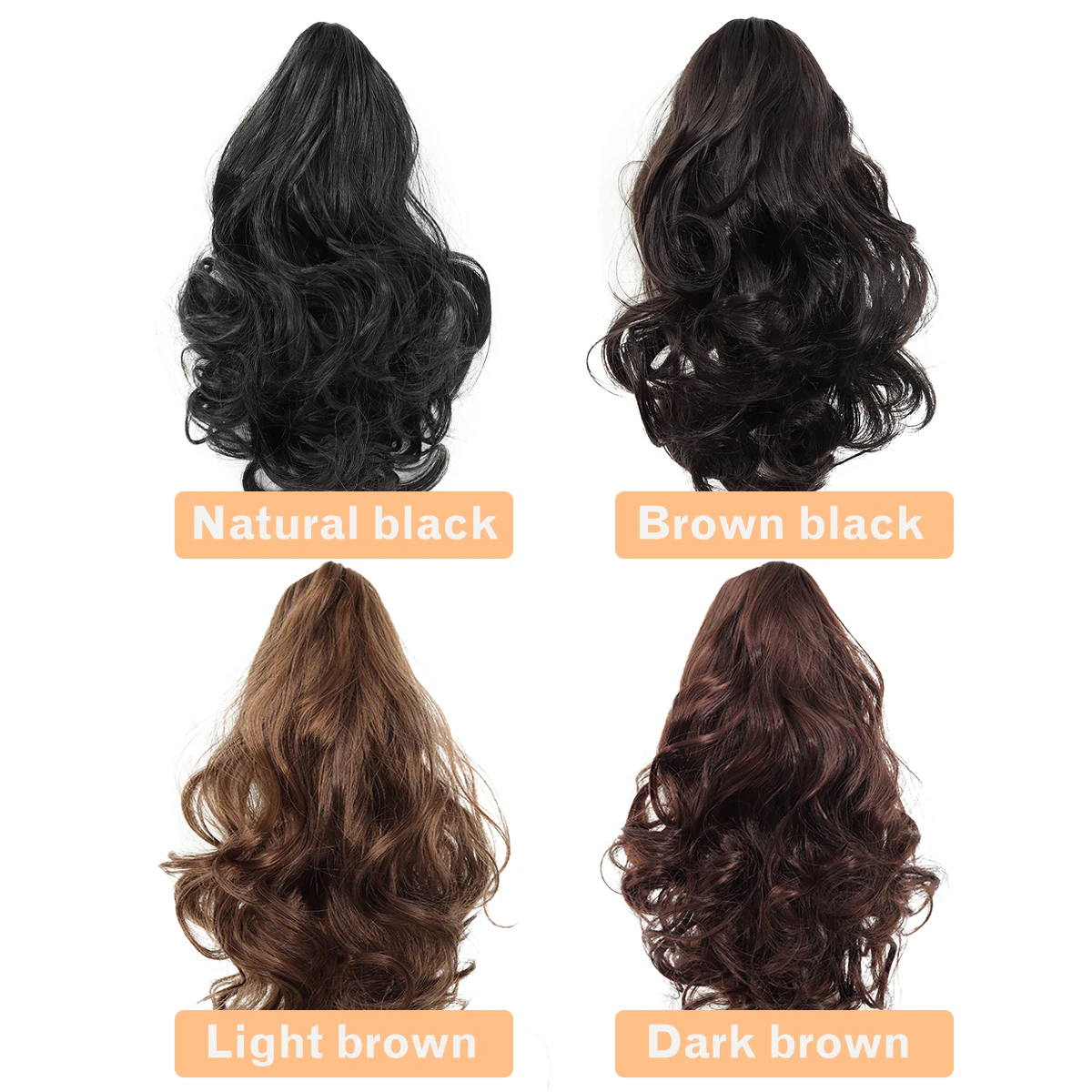 Synthetic catch clip ponytail curly hair wig clip fake ponytail on a woman's ponytail curly heat-resistant wig hair extension