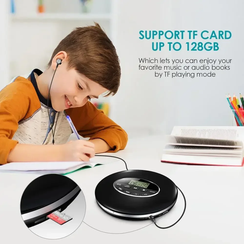 Portable LCD Display Walkman CD Player for Adults Students Kids Compact Disc radio