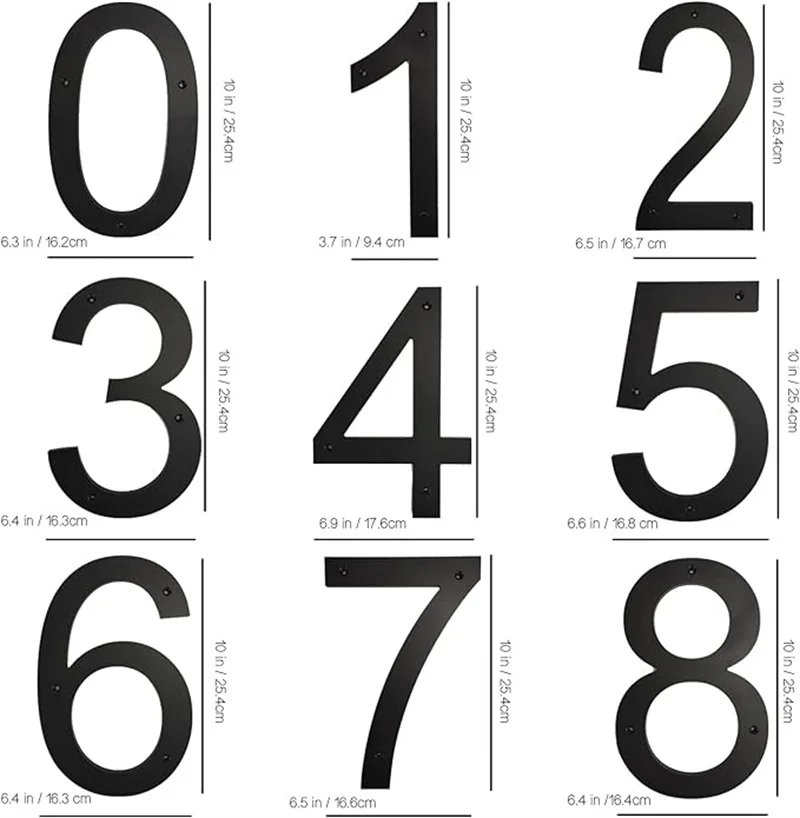 12 Inch 30cm Large Modern Floating House Numbers for Outdoor Door Address Garage Gate with Nail Kit house number signs house numbers