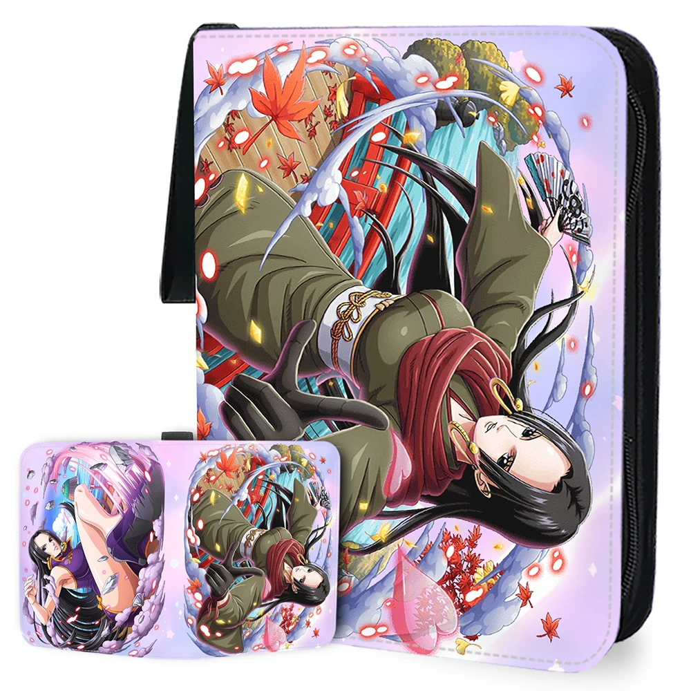 

9 Pockets 25 Pages One Piece Anime Cartoon Cute Vivi Card Album Toys Gifts Zipper Leather Holder Binder Boa-Hancock Card Book